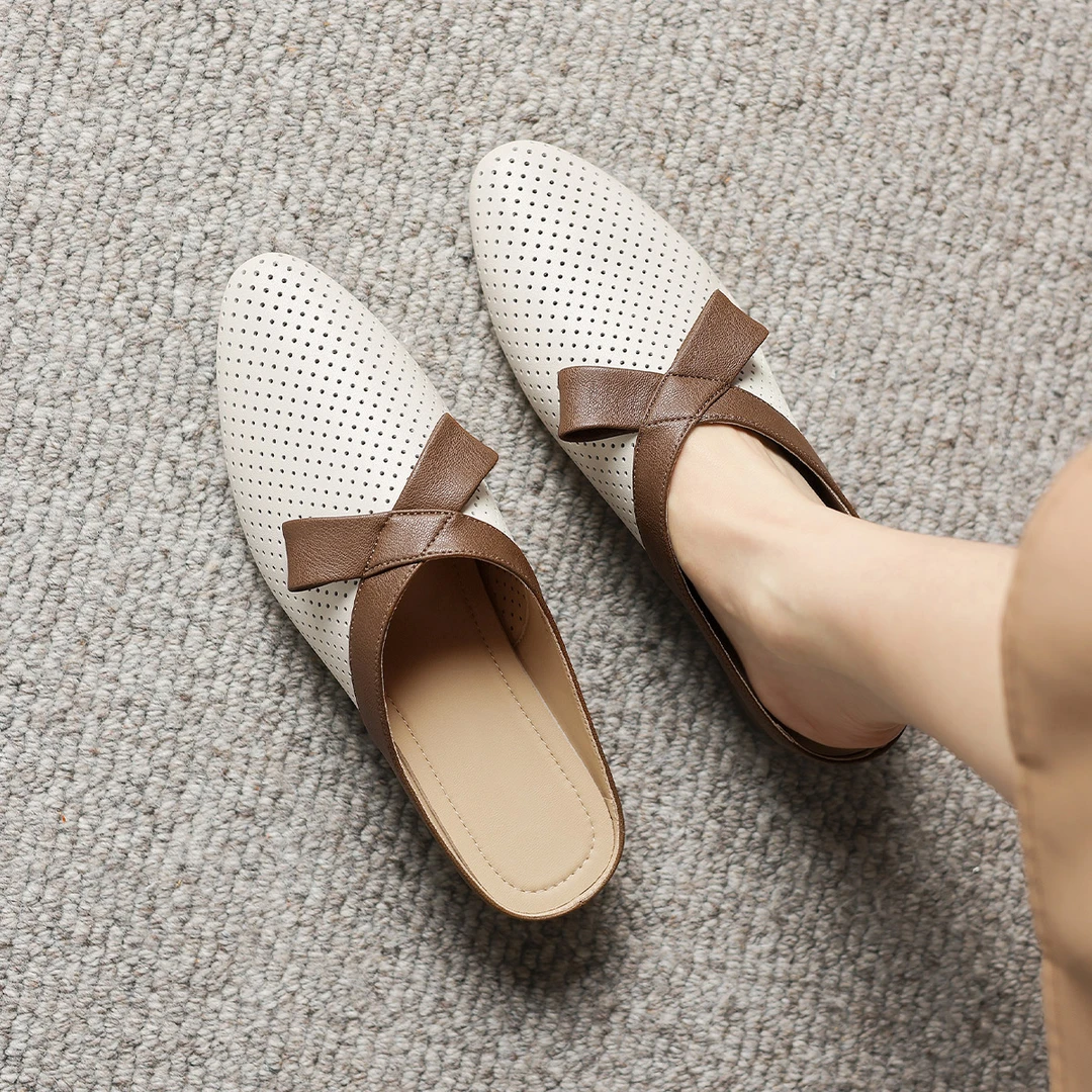 【艾菲】镂空包头凉拖鞋女2025夏季新款时尚百搭休闲软底外穿奶奶鞋