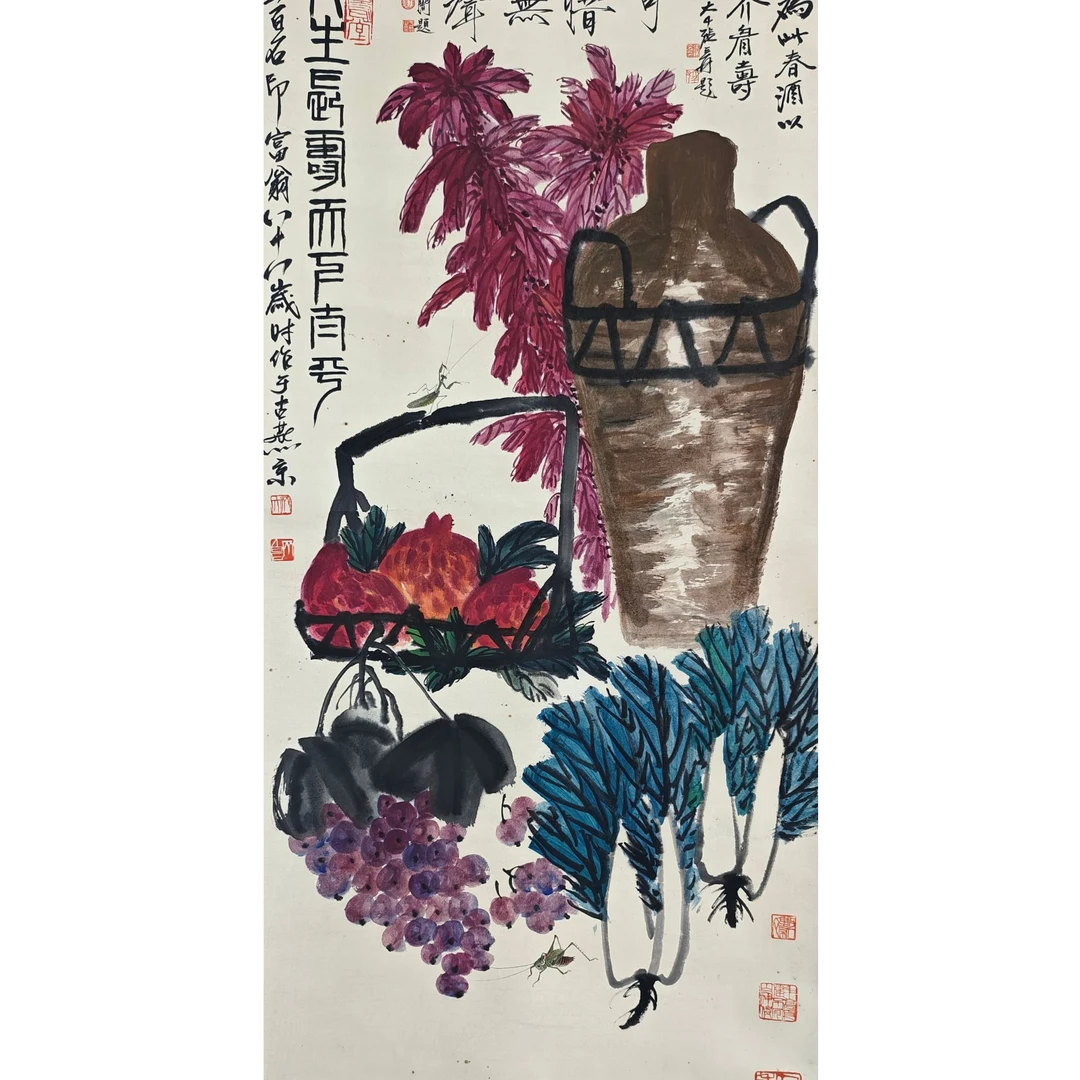 齐老款 花卉立轴 138×68