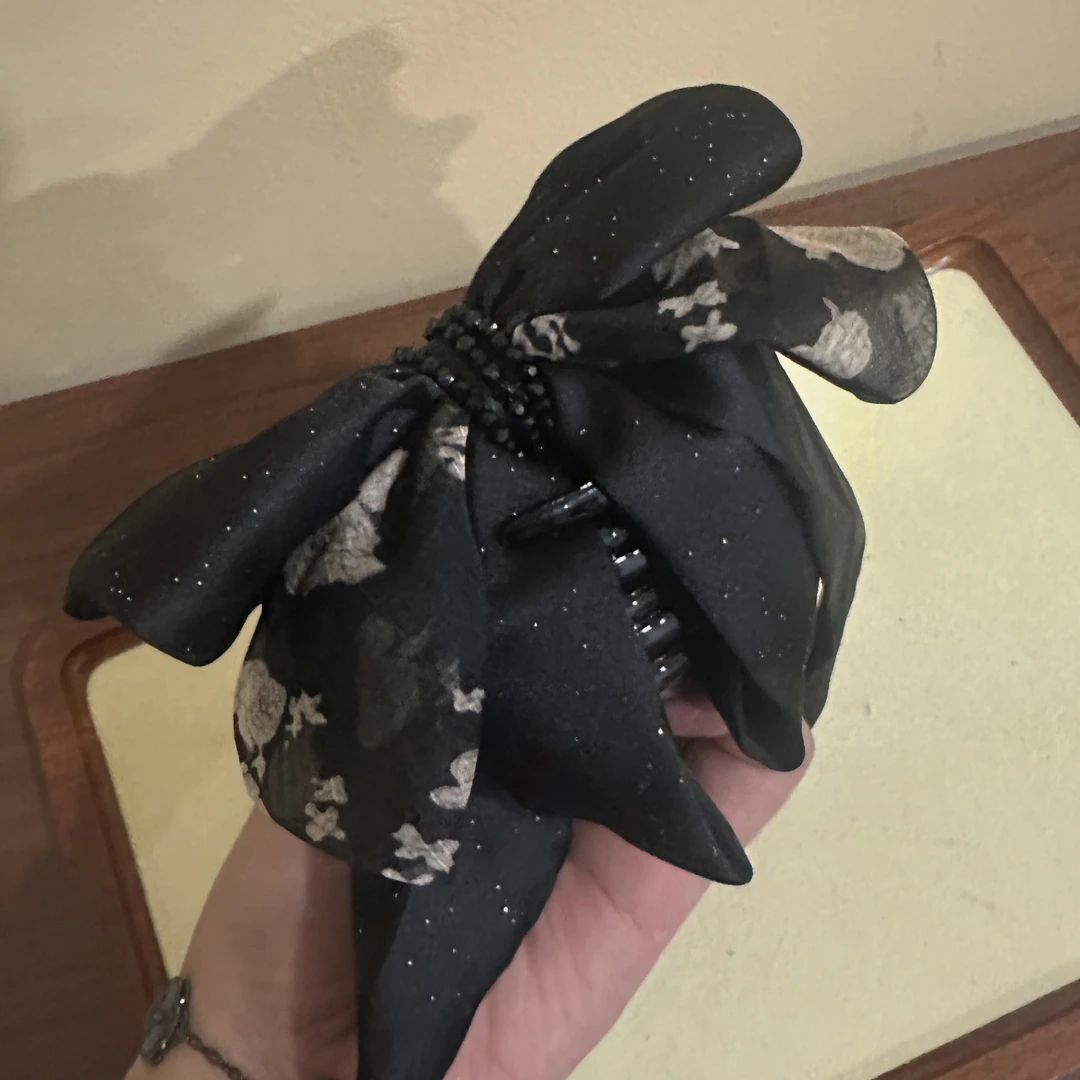 少女风休闲风千金风抓夹法式发夹宽边发饰发卡缎面A109