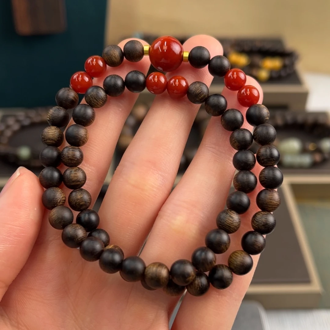 手串沉香木越南芽庄白奇楠留疤6mm双圈