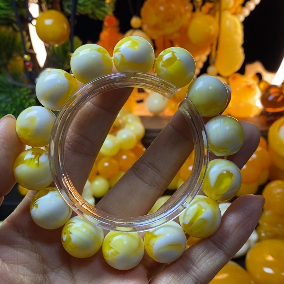 算***了无非金属全品无暇16瓷白妖花精品手串