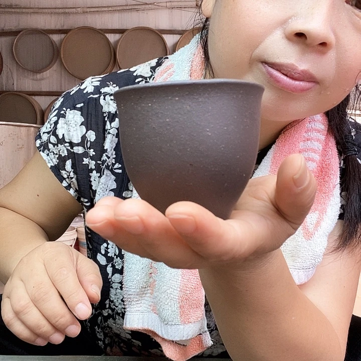 茶杯紫砂青灰紫泥零添加