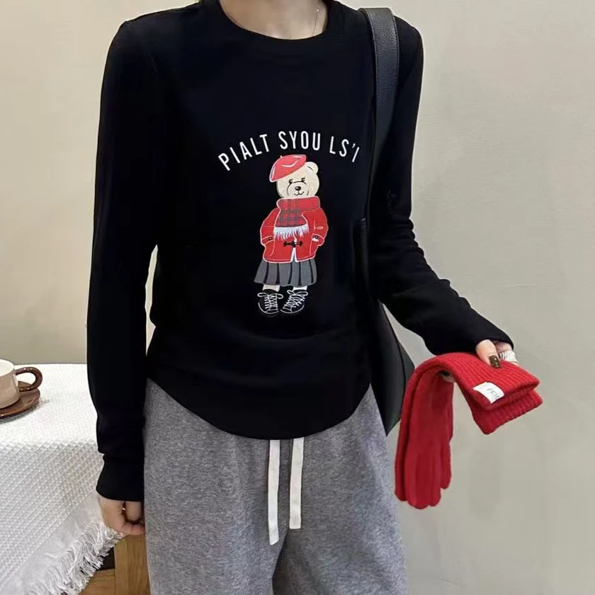 长袖卡通动漫常规直筒型圆领T恤韩版印花百搭卡通SY-G6055-C24