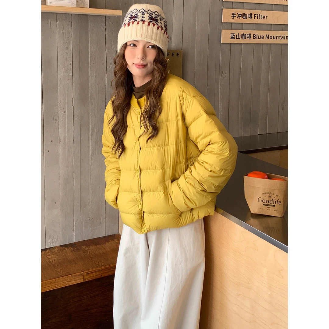 DUCURNO休闲轻薄排骨羽绒服女2026冬季新款时尚加厚保暖短款外套