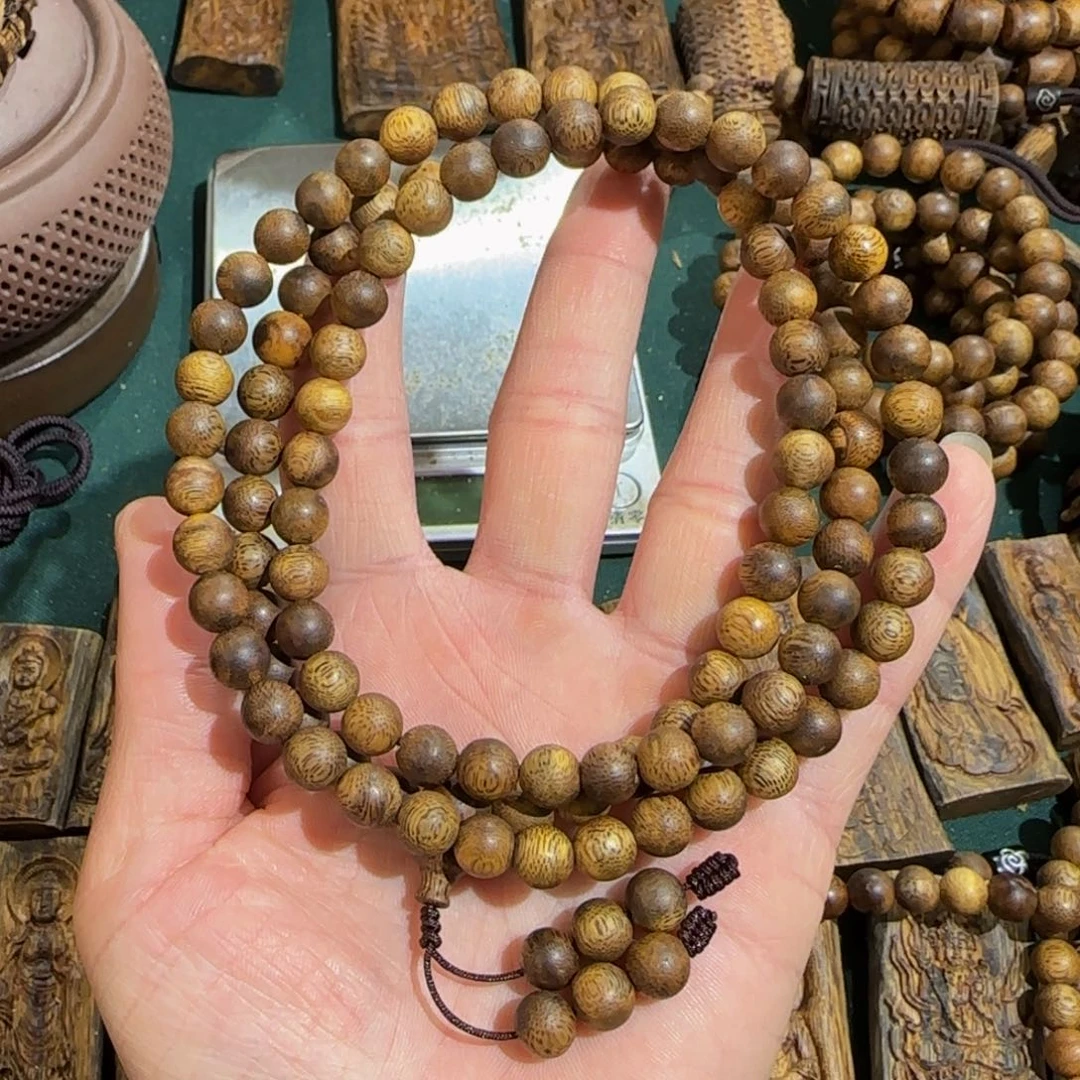 沉香手串白棋圆珠多圈0.7多样性发一