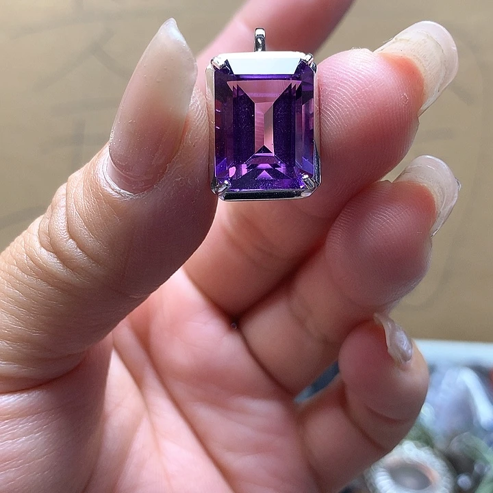 水晶水晶吊坠银S925镶嵌满****快