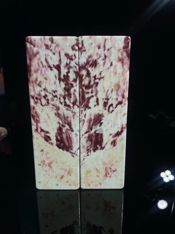 寿山焓红石一对素章