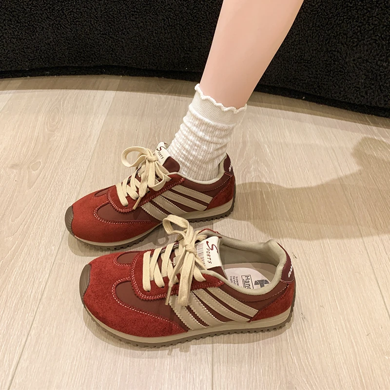 复古小众德训鞋2025新款秋季时尚百搭阿甘鞋透气休闲轻便板鞋女鞋