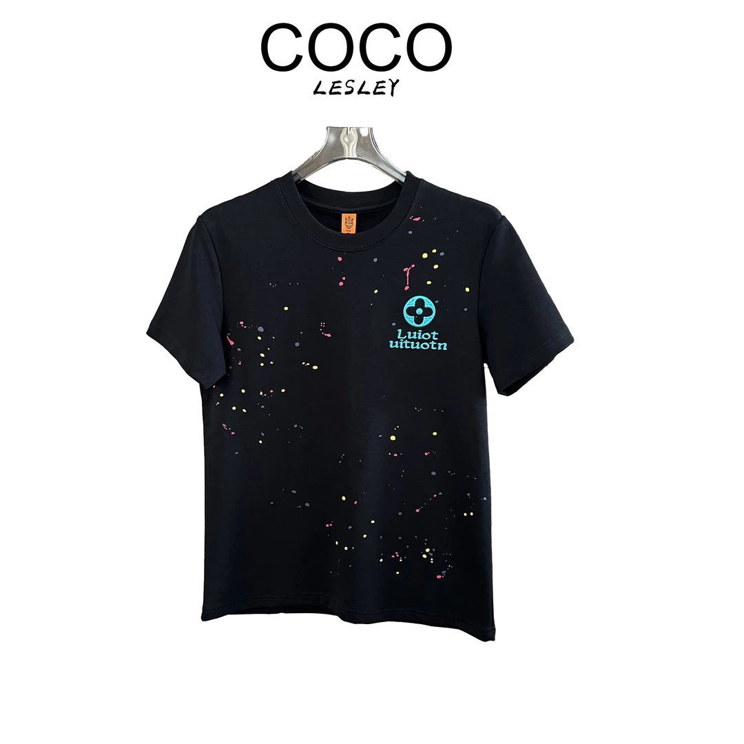 【COCO LESLEY】t恤男款爆款2025新款男士服装轻奢时尚男女同款半袖