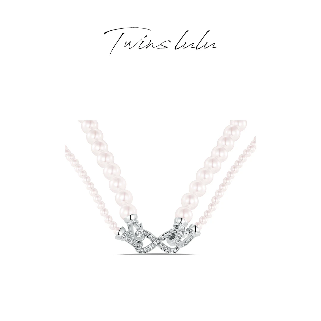 TWINS LULU 镀K金 轻奢首饰高级感扭结双层项链女款TSJ9425