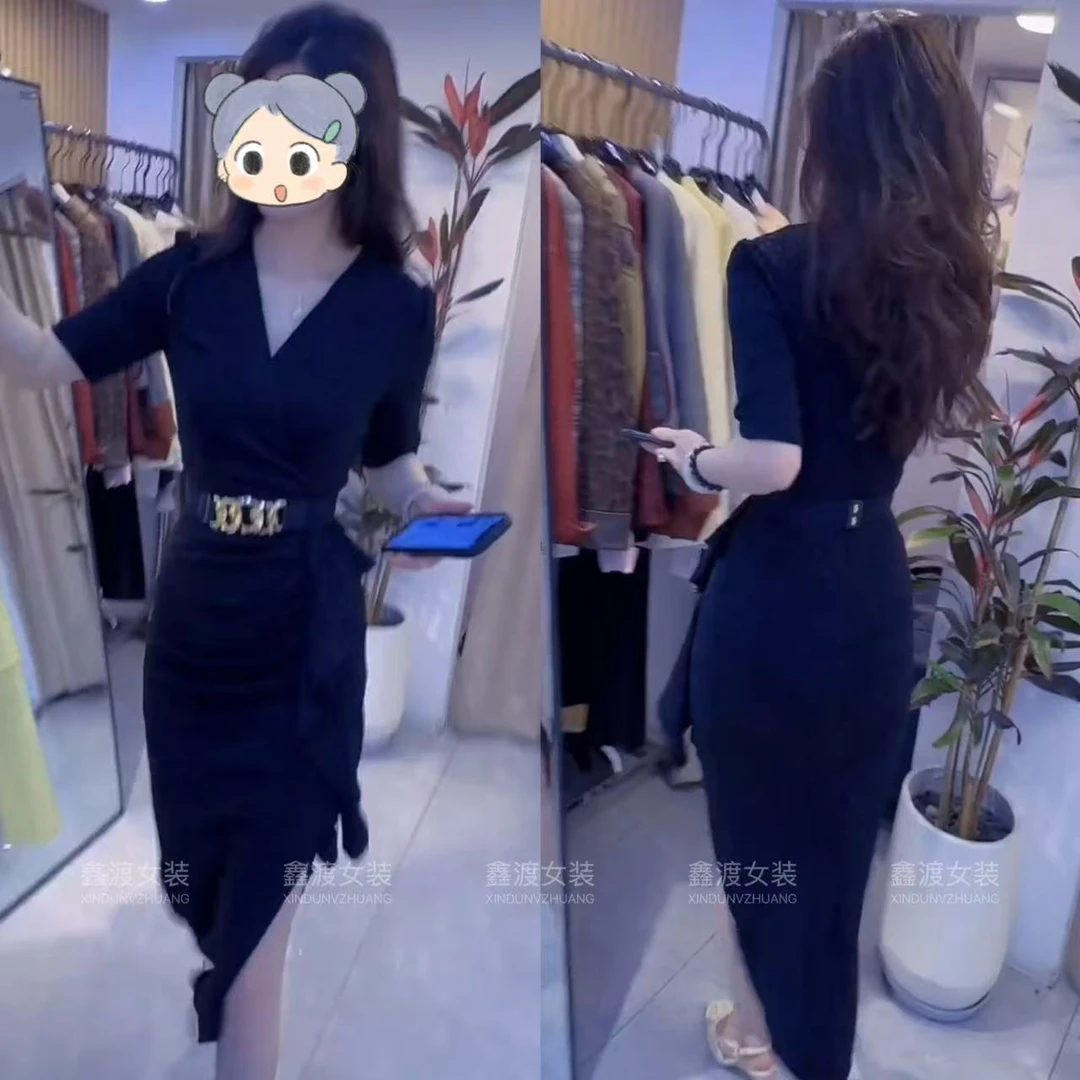 2025夏季新款时尚显瘦气质女士网红洋气连衣裙百搭款D9441