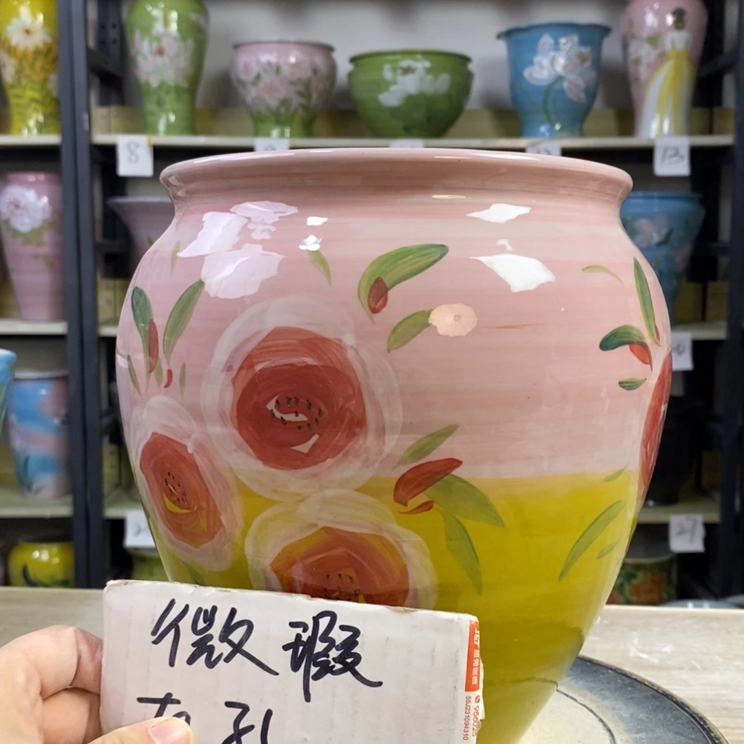 景德镇手工手绘陶瓷花盆