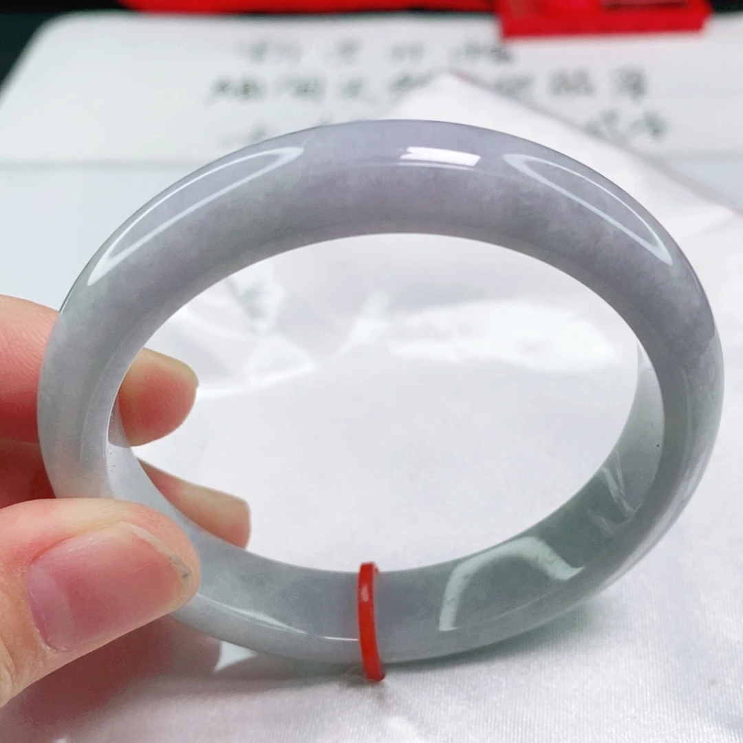 未镶嵌手镯翡翠57.4圈口完整紫色