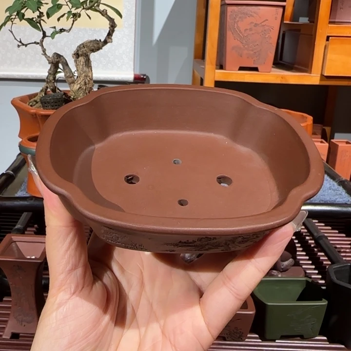 花盆紫砂半手工制作