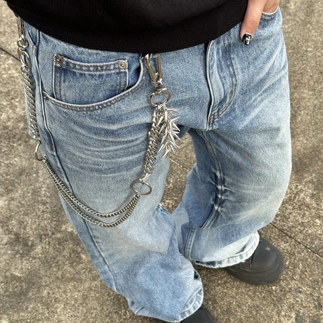 KGSC镶钻菱形古巴拼接裤链原创手作腰间挂饰小众穿搭包挂件