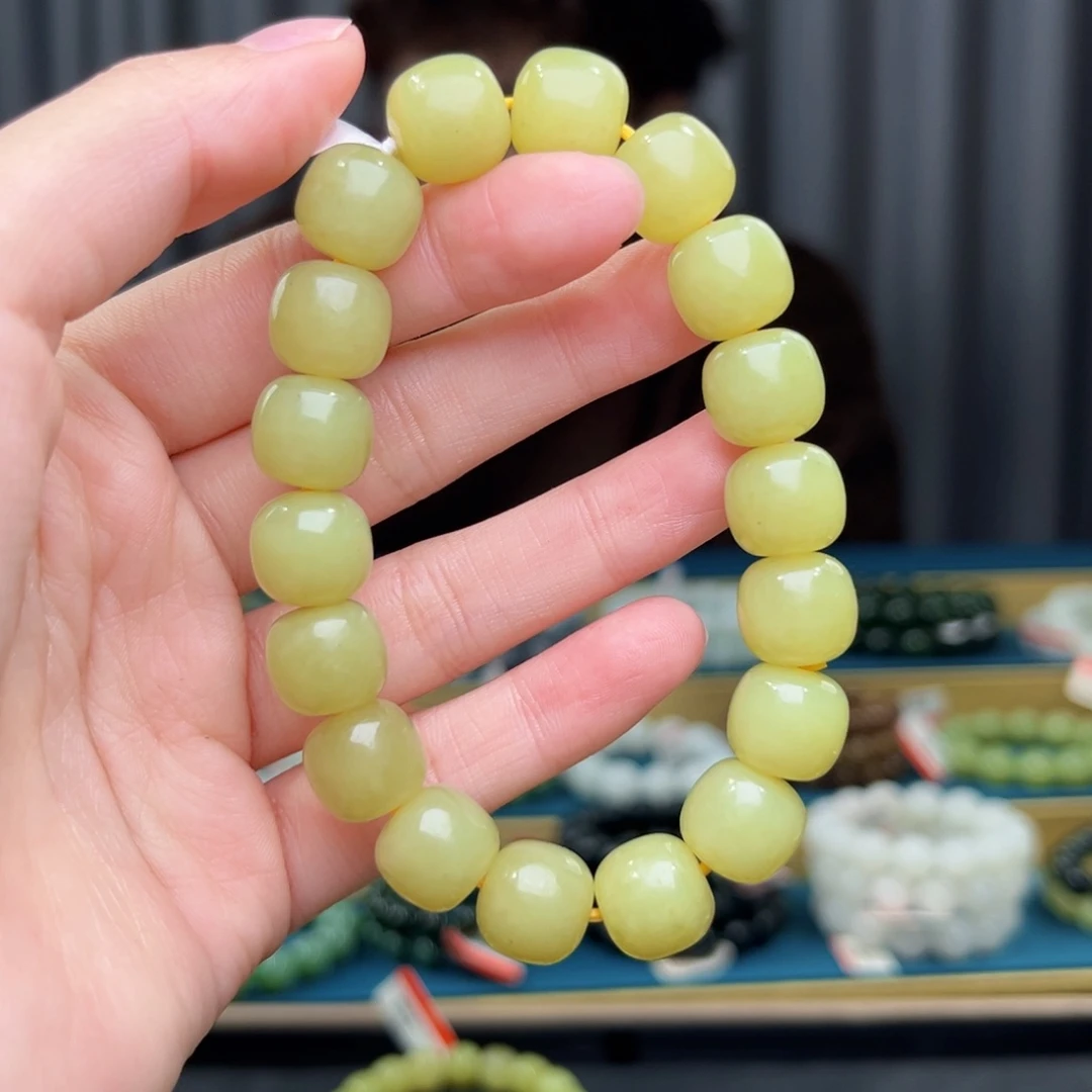 和田玉未镶嵌手串天然和田玉新疆若羌黄口12老型