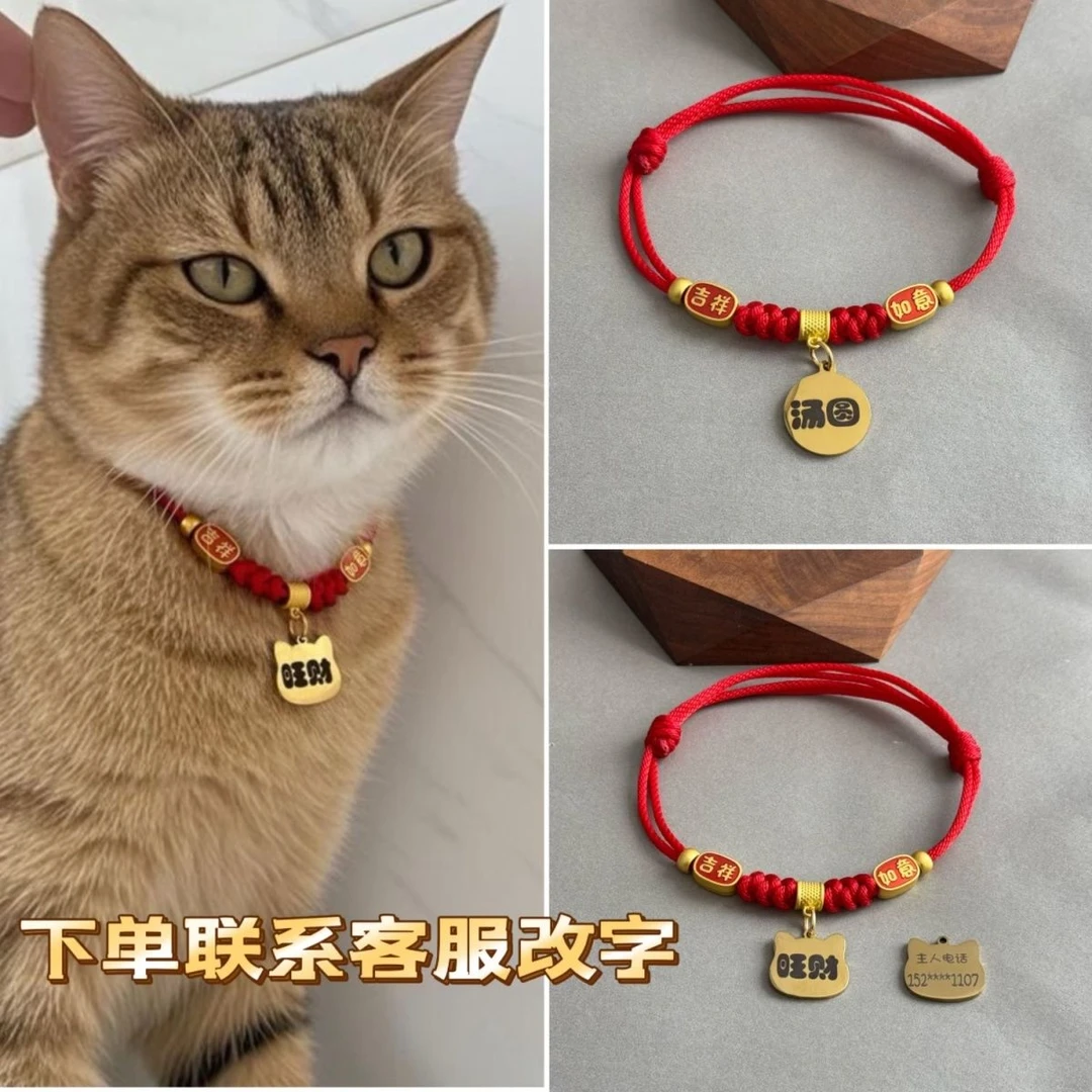 猫咪狗狗项圈可调节定制宠物防走丢牌猫咪项圈泰迪中小犬宠物饰品