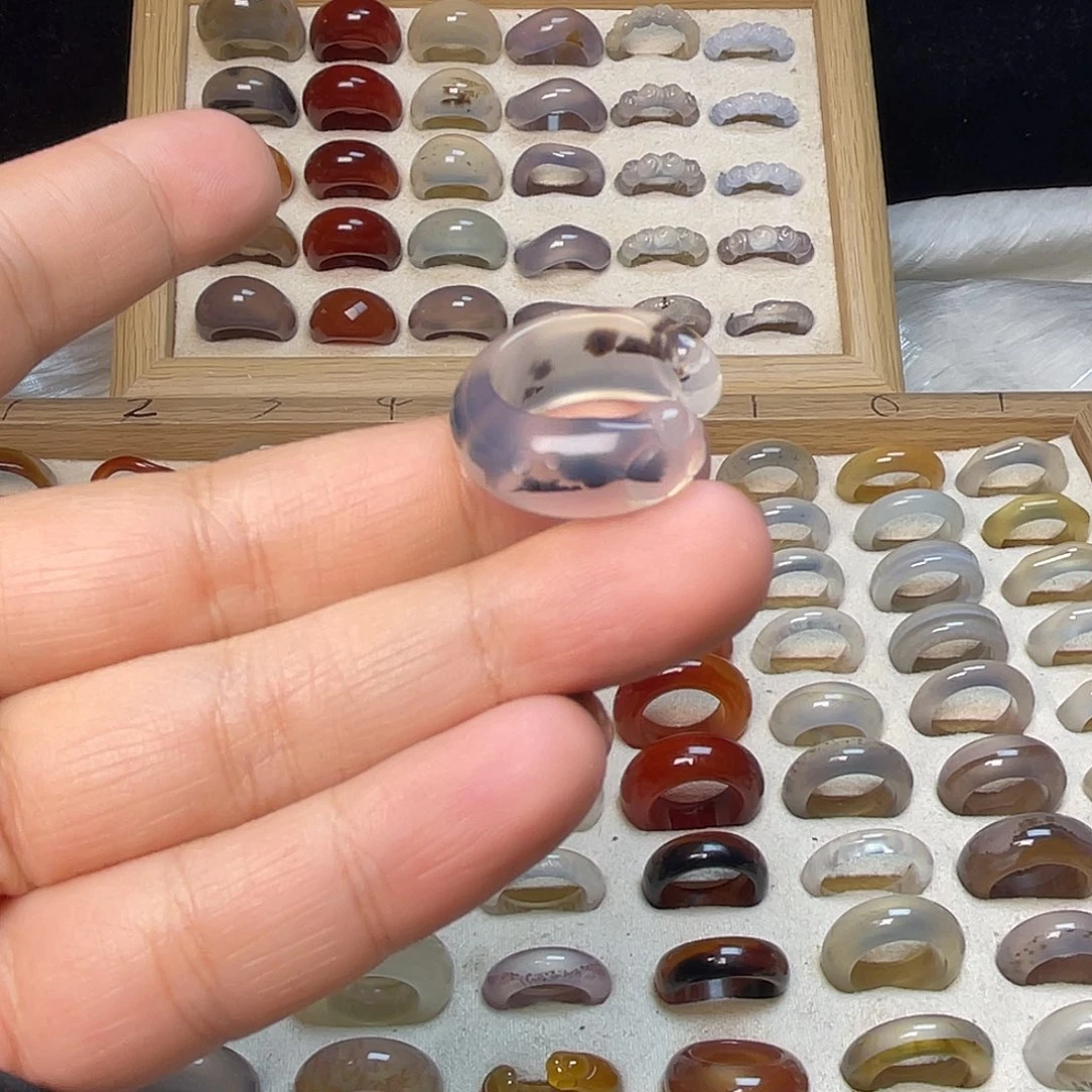 玛瑙/玉髓合金戒指A03不退换