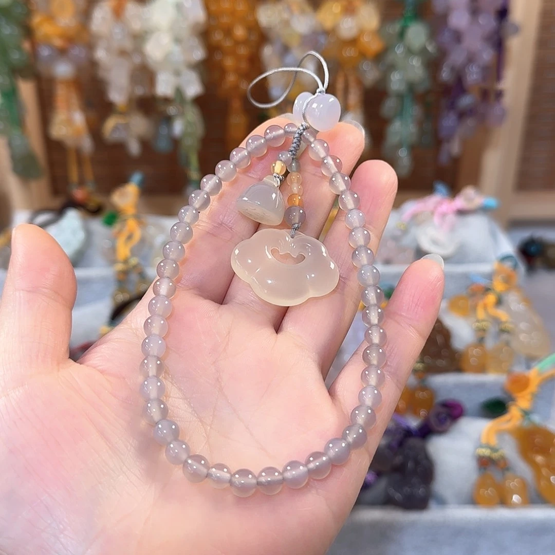 玛瑙/玉髓小挂件合金