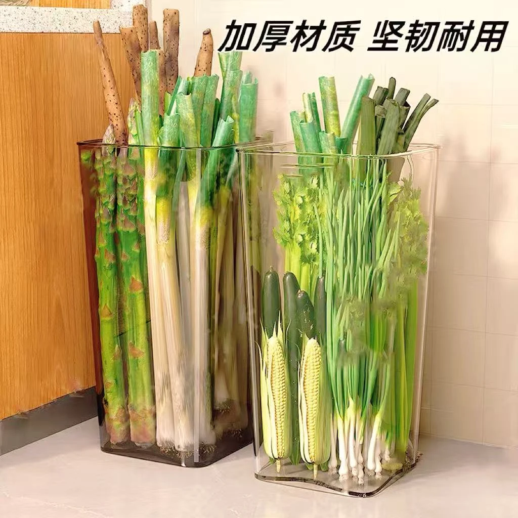 大葱收纳盒神器铁棍山药透明收纳桶厨房葱姜蒜食材大容量整理筒