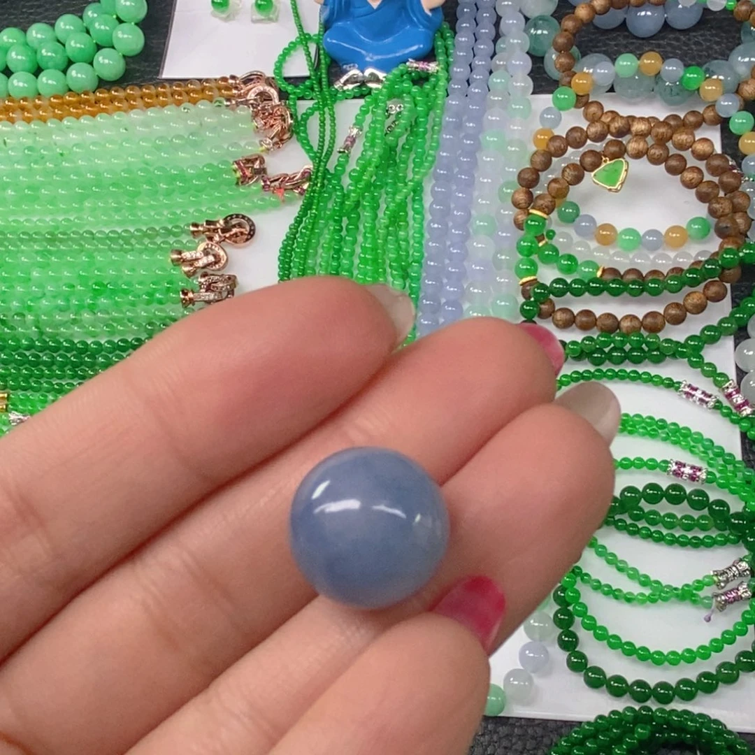 颈饰未镶嵌翡翠缅甸天然翡翠紫单珠15.6