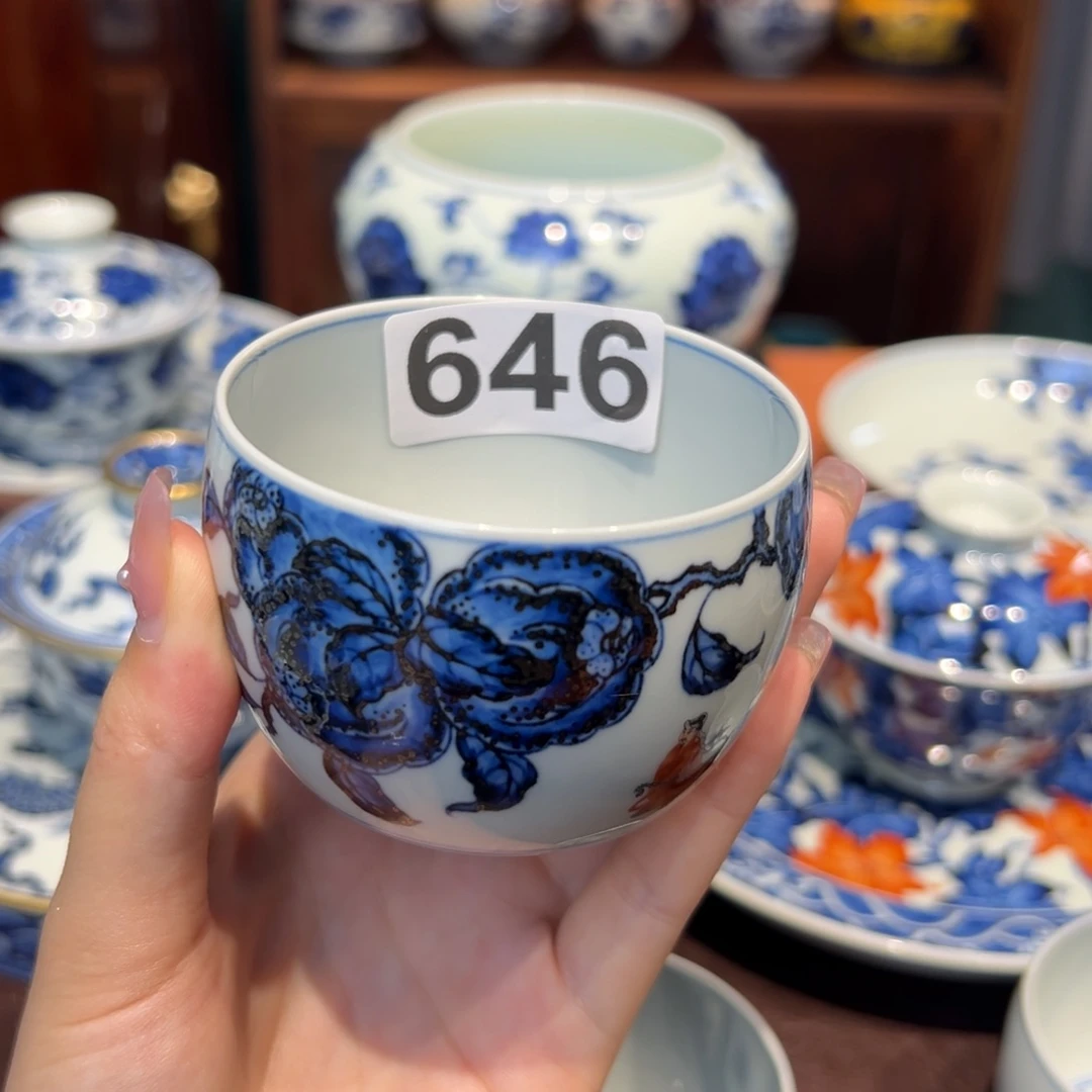 Z*J青花雯华堂手绘杯杯