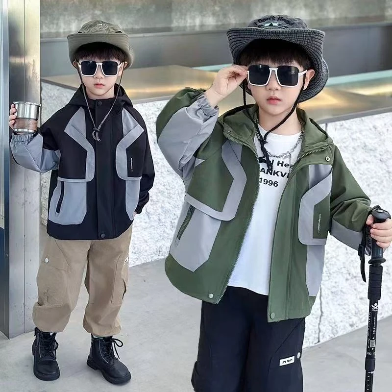 儿童外套宝宝春装2025新款男童风衣时髦帅气秋季小童好看上衣衣服