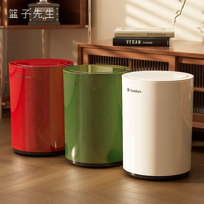 垃圾桶家用客厅带盖复古卫生桶卧室茶几高颜值2025新款按压式纸篓