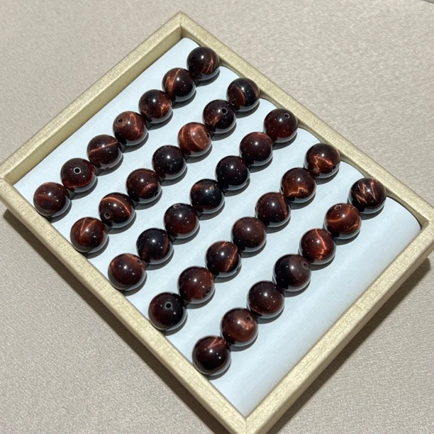 【晶澜月】Y23天然红虎眼石通孔单珠 多样性发其一