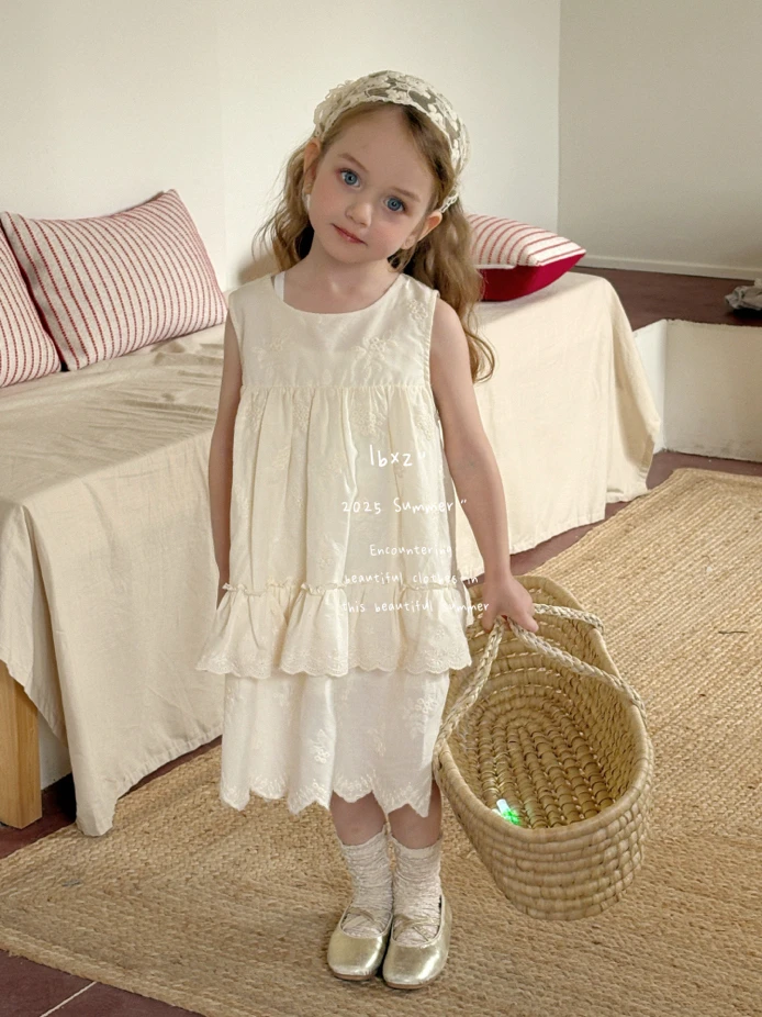 Z2-6。2531 无袖裙子女宝宝常规女孩宽松文艺夏季韩版薄款甜美