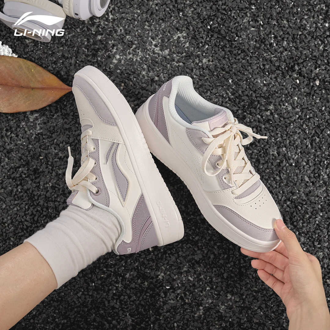李宁女鞋板鞋2025夏季新款元宝V3低帮轻便百搭透气学生软底休闲鞋