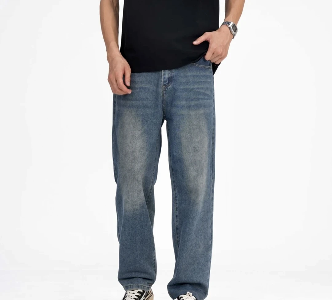 四季款直筒牛仔裤男女同款