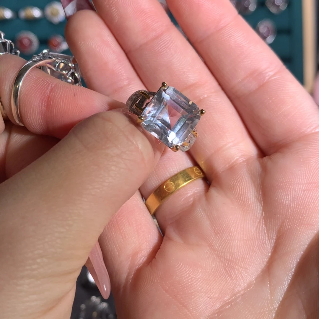 【闪购商品】水晶戒指银S925镶嵌叫***～戒指