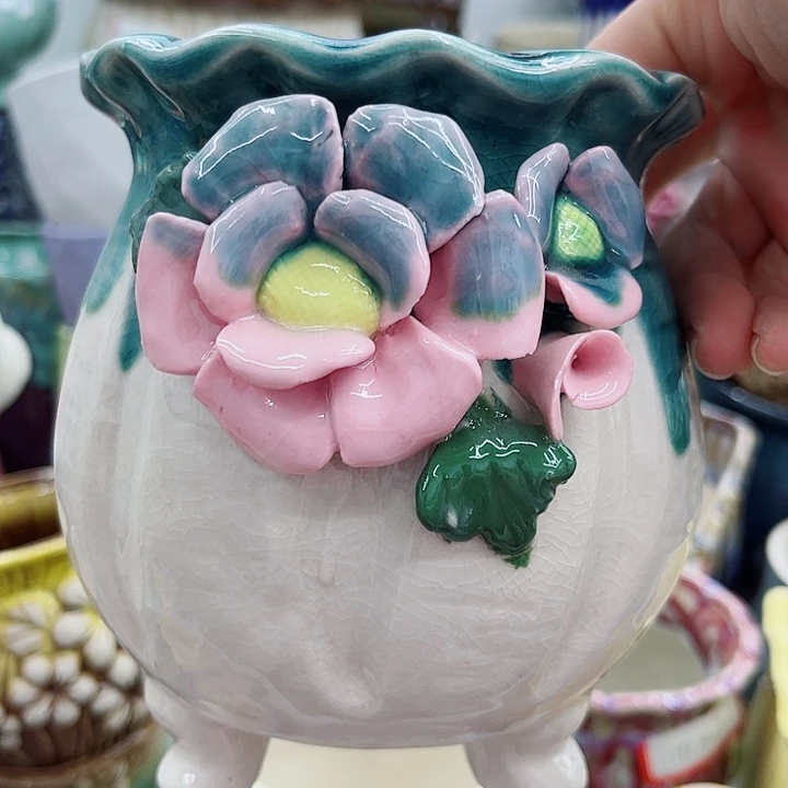 多肉绿植陶瓷花盆9.9包邮，有孔