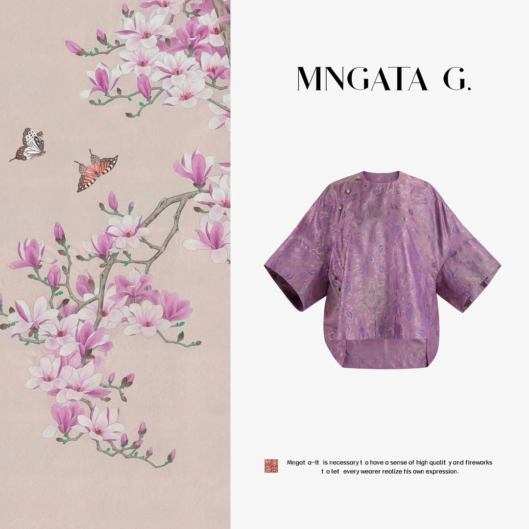 MNGATA G.宫小妍【花罗·大唐幻彩】夏日新中式中国风上衣5063001