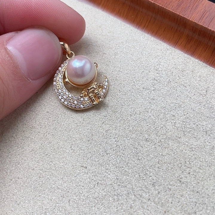 吊坠(不含链)银S925镶嵌海水珍珠