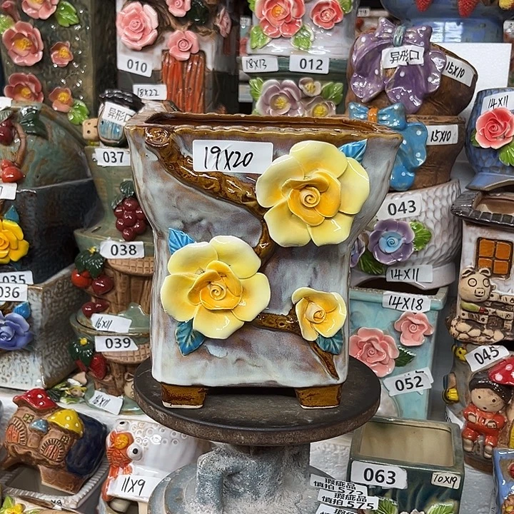 紫砂花盆粗陶材质多肉花盆