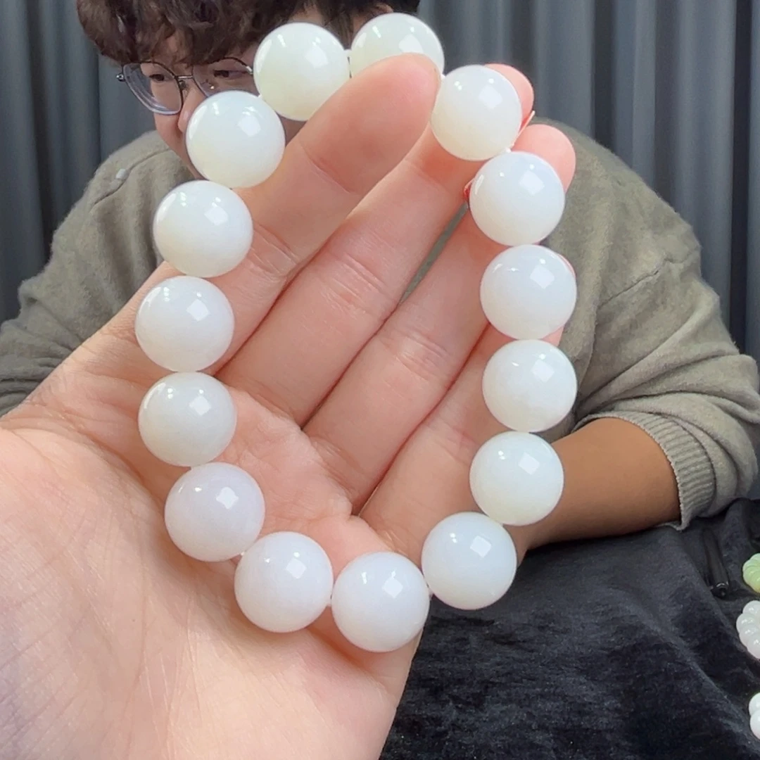 和田玉未镶嵌手串天然和田玉新疆且末天泰14圆