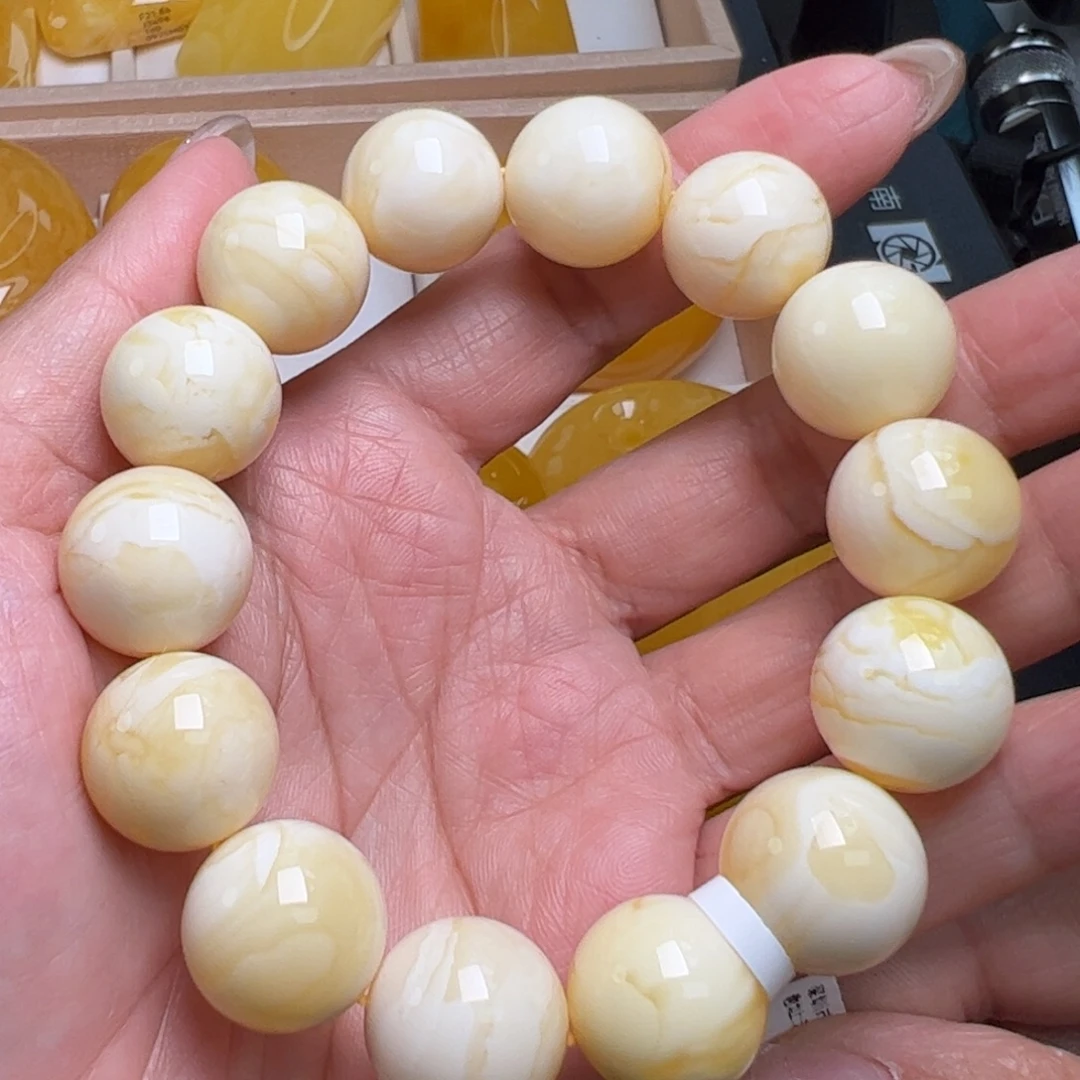 蜜蜡未镶嵌手链无烤色无优化无补胶无煮蜜无覆膜无辐照同料