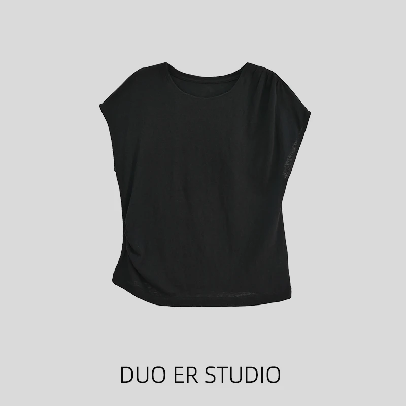 【朵儿studio】夏季外穿薄款设计感百搭T恤 D521