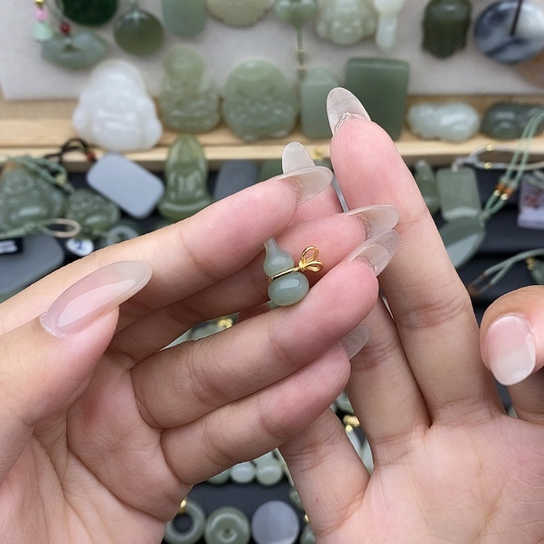 和田玉银S925镶嵌吊坠(不含链)