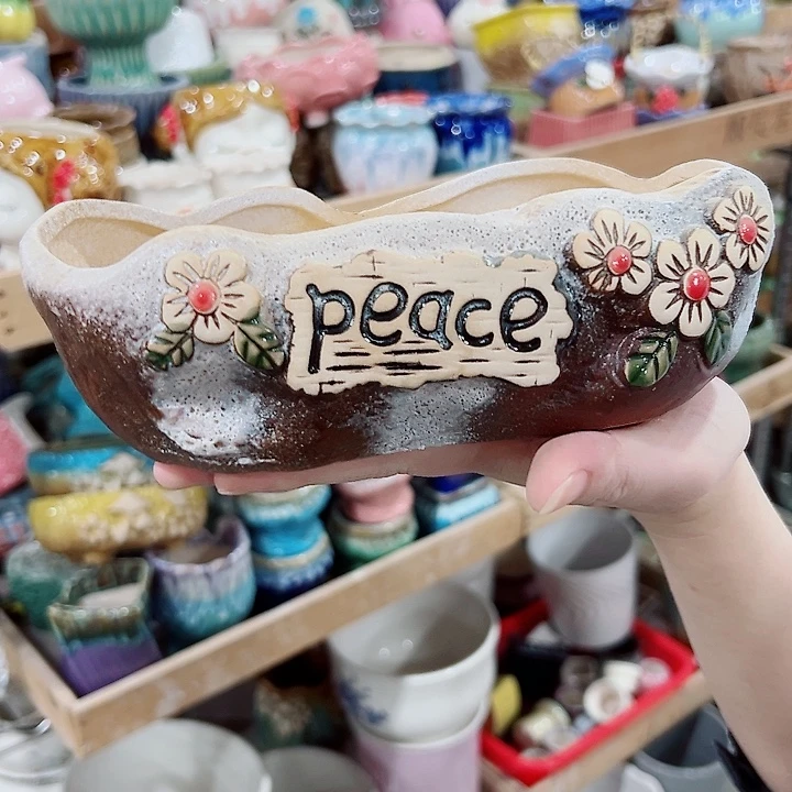 有孔.凑满10元发货多肉陶瓷花盆！