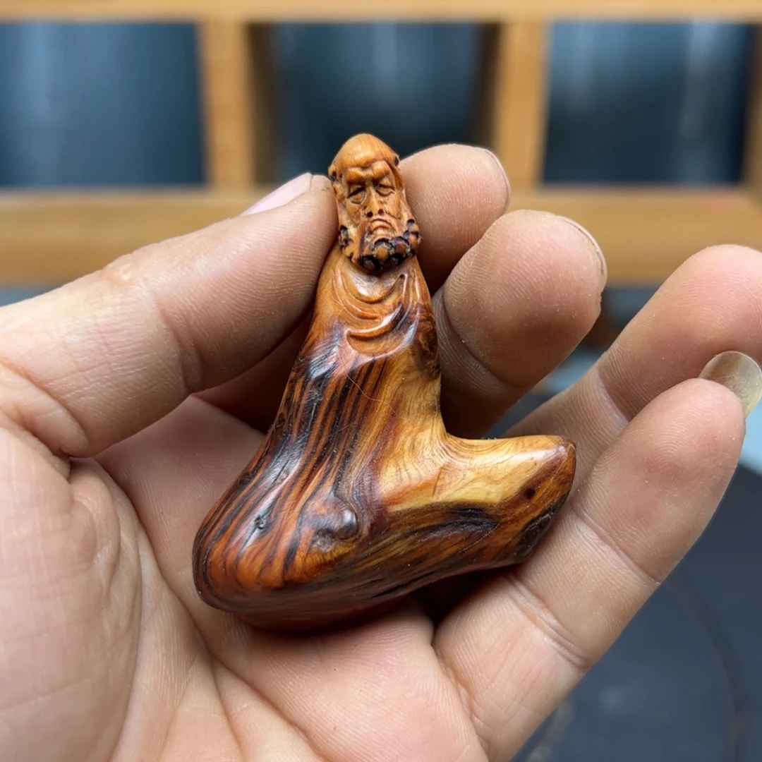 黄***木崖柏木摆件手把件