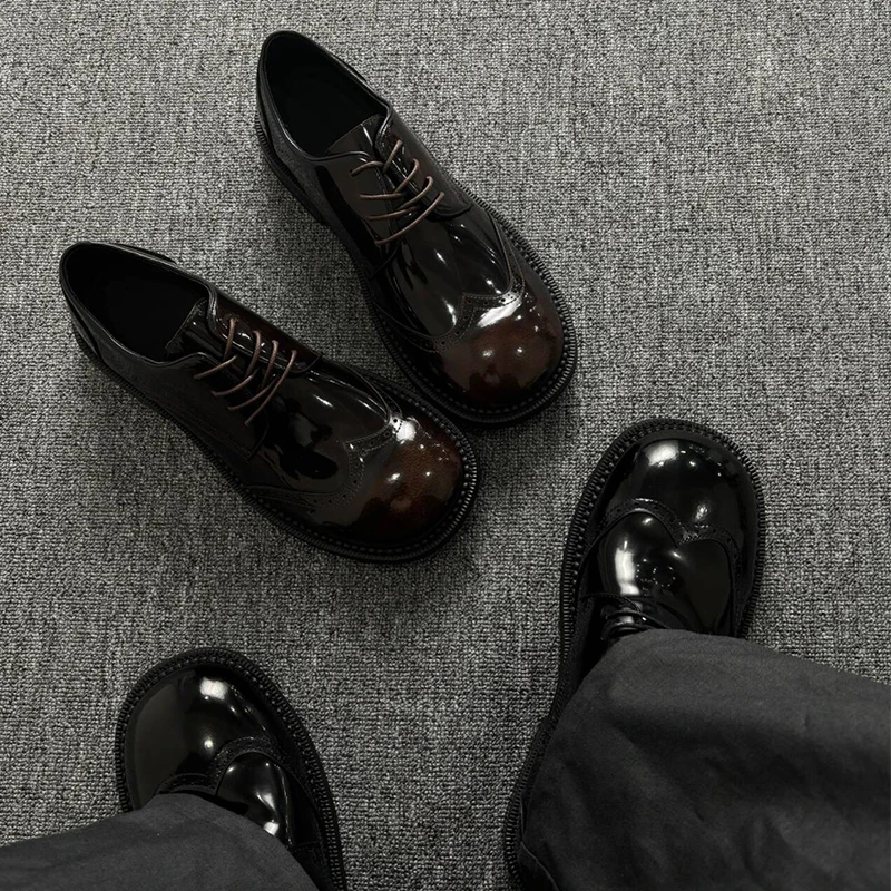 大头德比鞋男潮款英伦风休闲商务正装皮鞋男通勤西装结婚新郎鞋