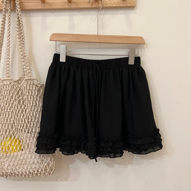 A东大门韩系纯色时尚休闲简约夏款设计感半松紧腰百搭半裙3328