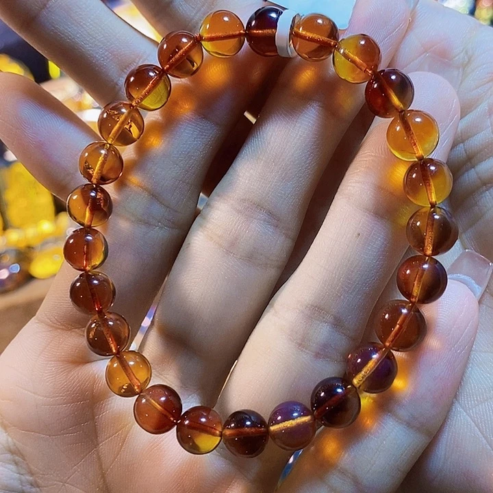 蓝珀未镶嵌珠宝奇石墨西哥红蓝手串7