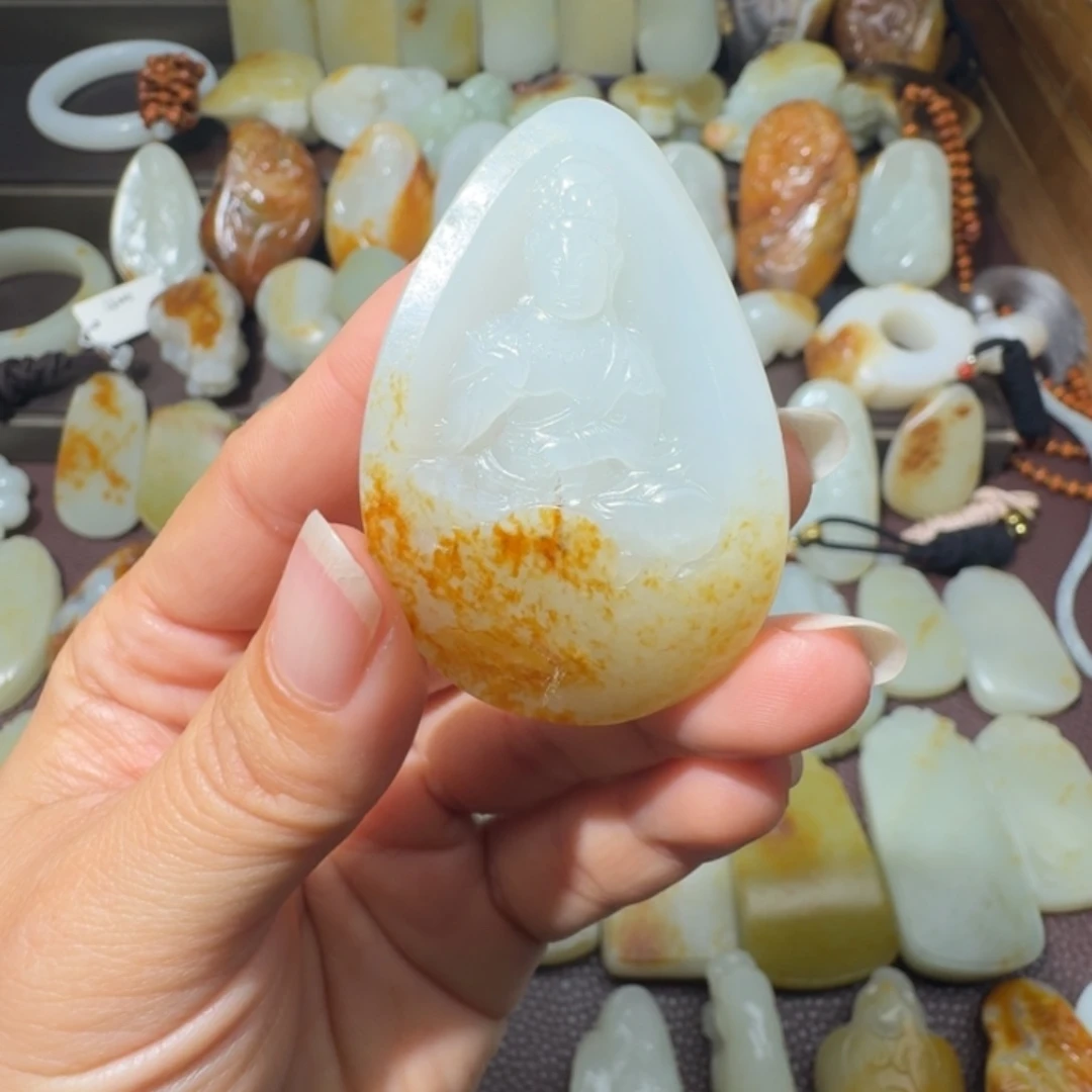 和田玉未镶嵌吊坠(不含链)