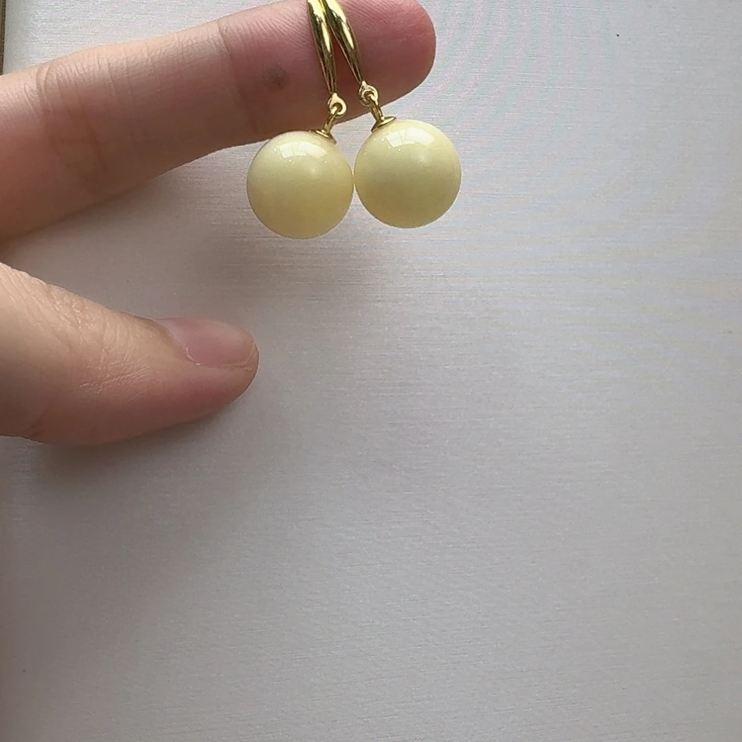 琥珀未镶嵌耳饰耳坠