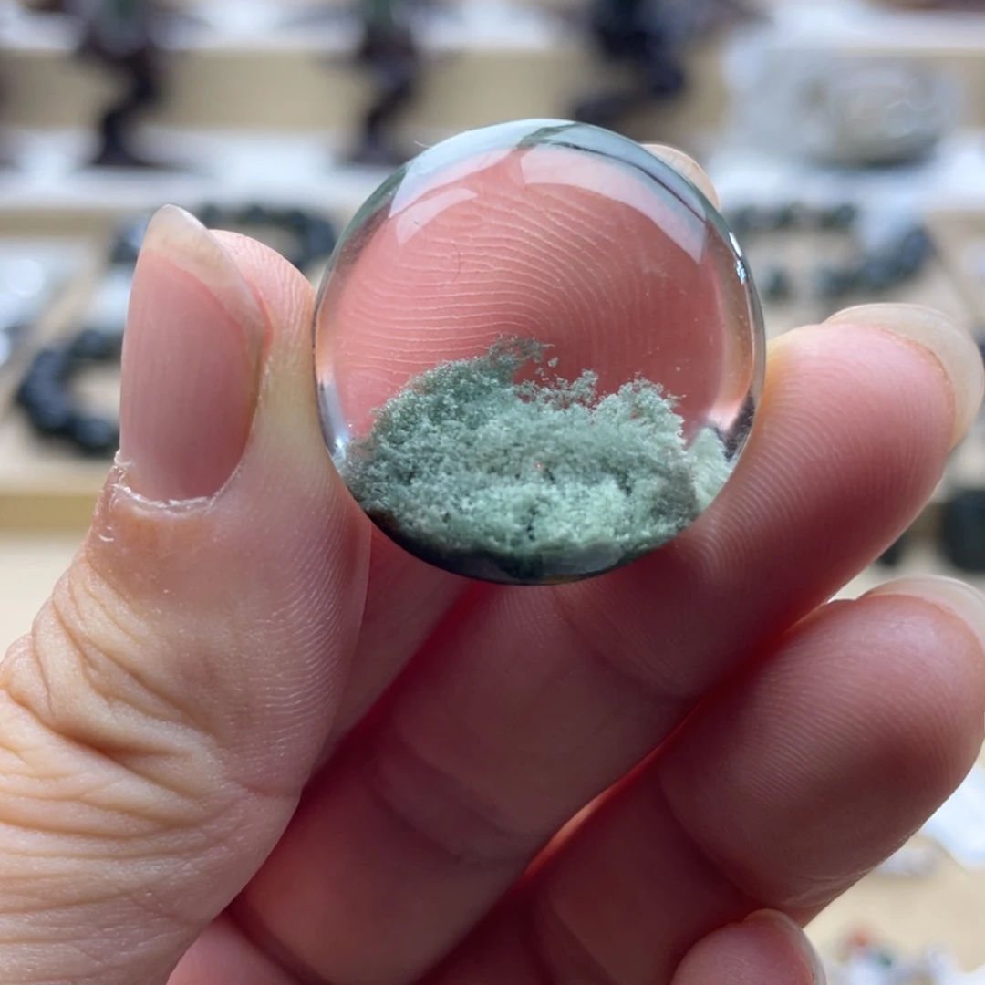 未镶嵌颈饰水晶绿幽灵聚宝盆圆牌