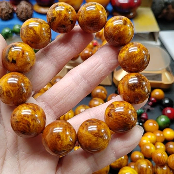 松木用****4琥珀木手串黄油留疤2.0尺寸
